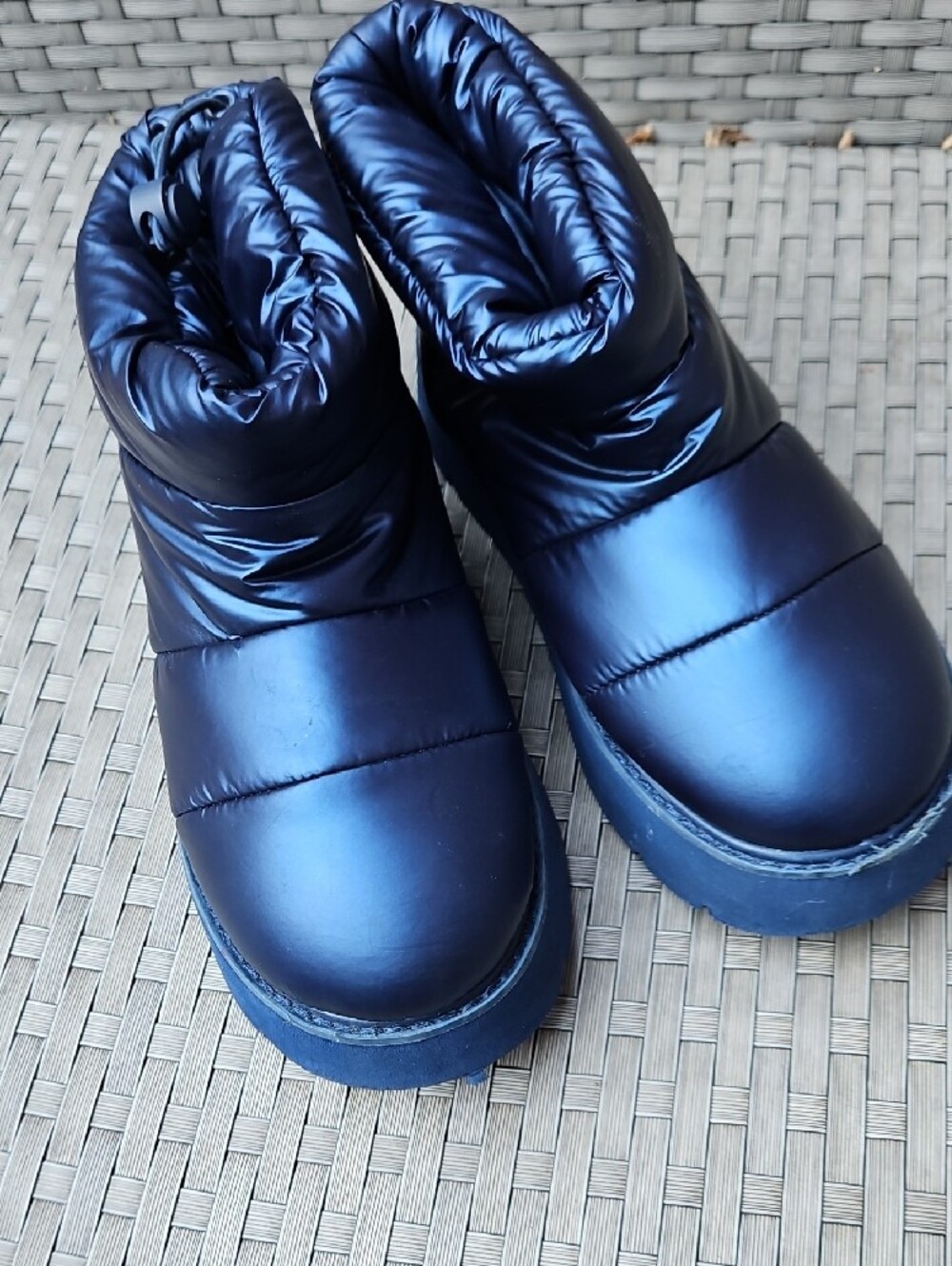 Portland Boot Company Women's Padded Ankle Winter Boots - Navy Blue Size 7